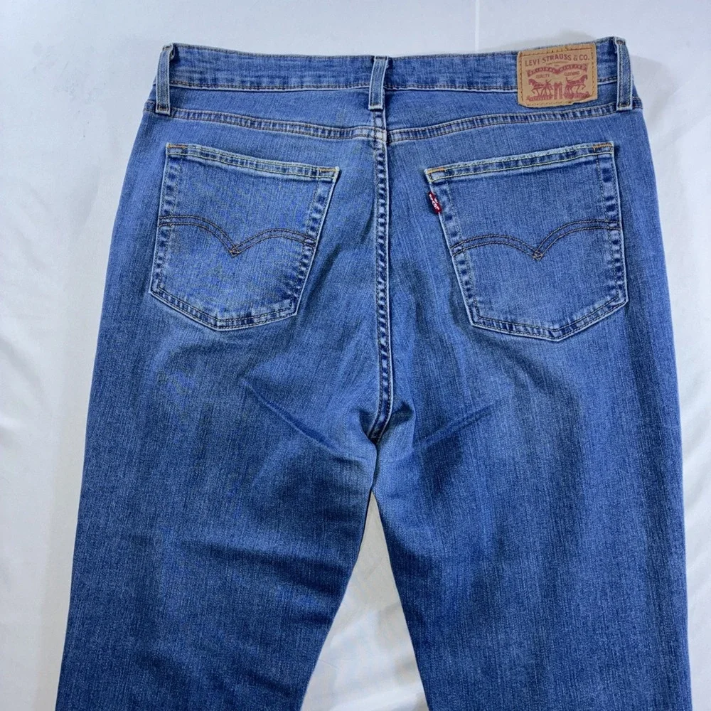 Levi's‎ 725 High Rise Bootcut Stretch Distressed Jeans Women's W32 L30 Blue